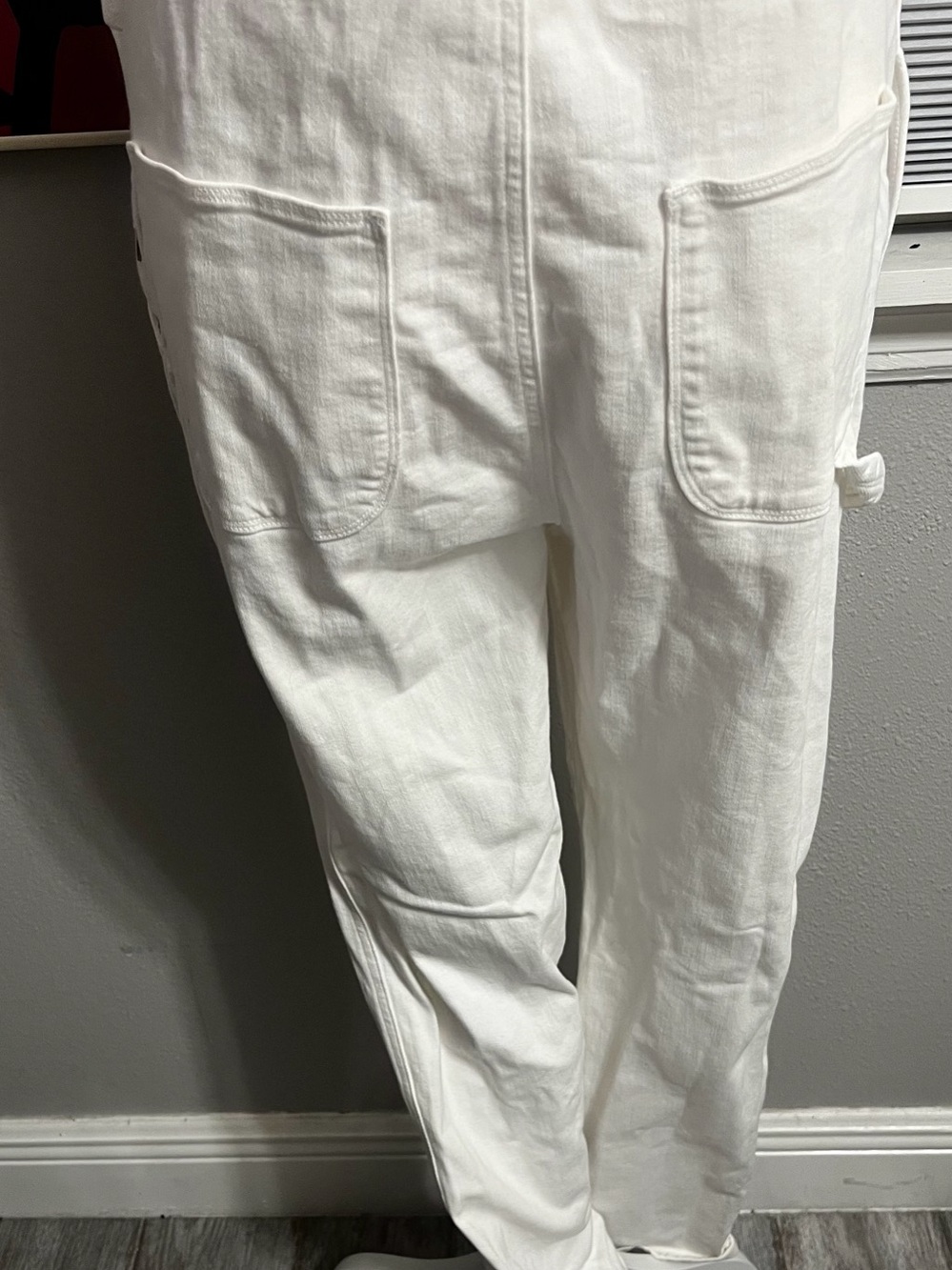FRAME Denim Le Garcon Overalls in Blanc White Dungarees Medium - Picture 10 of 15